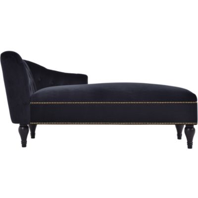 Velvet Button Tufted Chaise Lounge