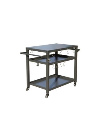 Streamdale Rust-Proof Outdoor Grill Table with Extra Tool Hooks and Wheels