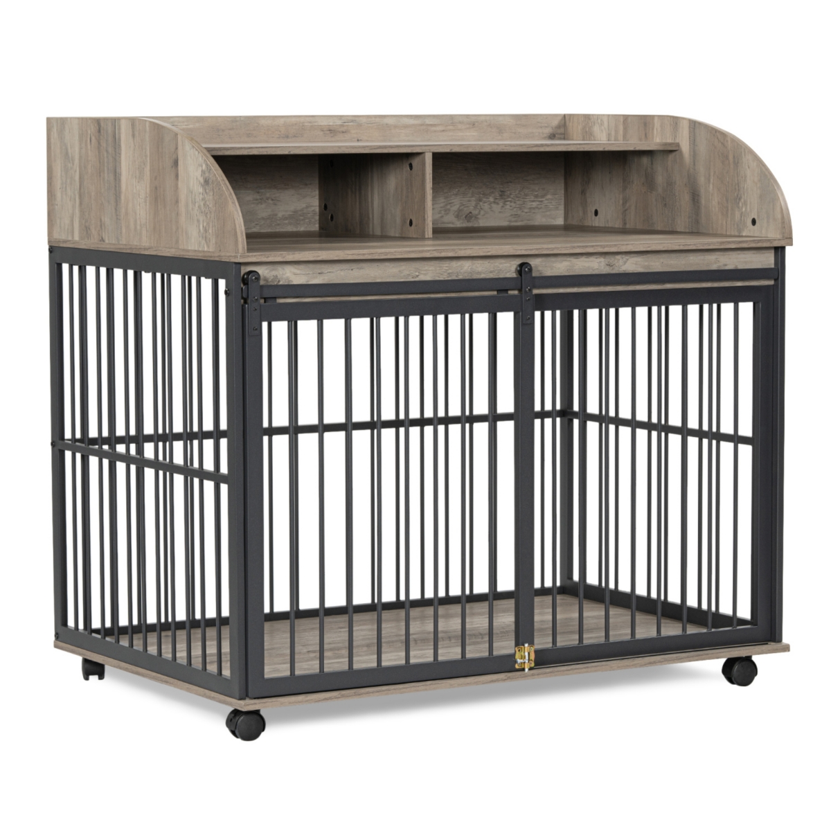 Streamdale Furniture Designer Dog House Stylish Furniture-Style Dog Crate with Sliding Door and Storage