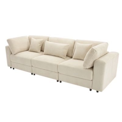 Corduroy Sofa with Ample Armrests (36.25"W)