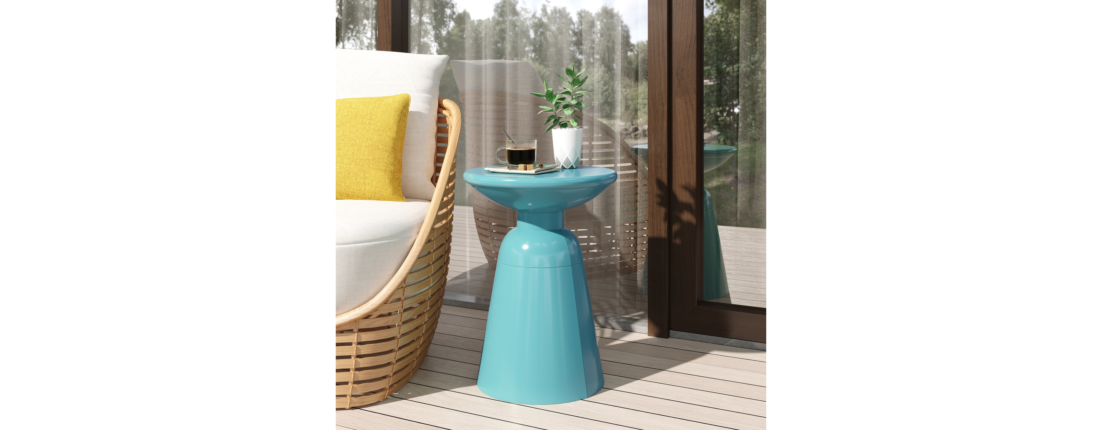Streamdale Chic Circular Side Table with Pedestal Base