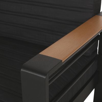 Streamdale Water-Resistant Aluminum Outdoor Sofa with Wood Composite Accents