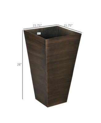 Elegant Stackable Wood-Look Outdoor Planters (Set of 3)