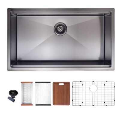 Workstation 32 L X 19 W Undermount Kitchen Sink With Accessories