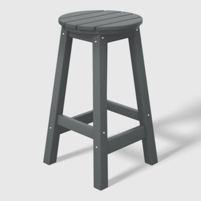 24" HDPE Outdoor Patio Round Counter Height  Stool Set of 3
