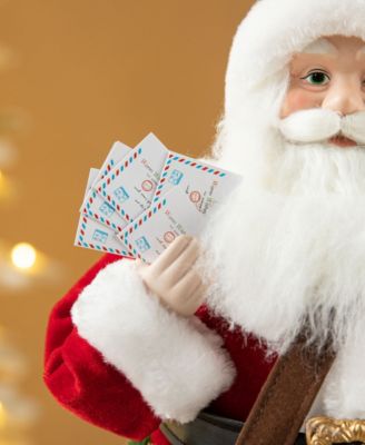 18 H Christmas Mail Santa Figurine with Porcelain Face