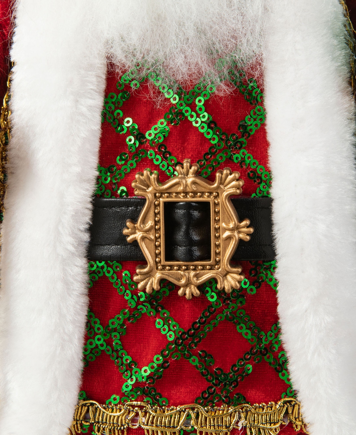 Glitzhome 18 H Christmas Traditional Santa Figurine with Porcelain Face