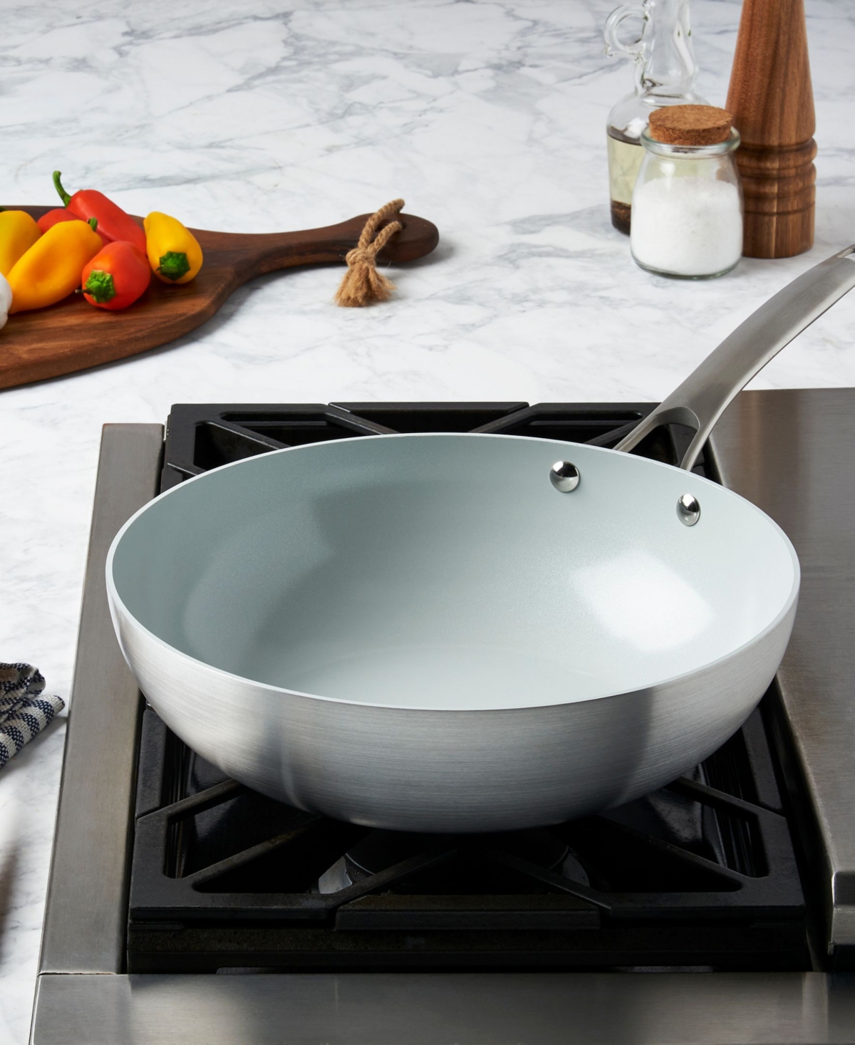 Smart Planet 11.75" Aluminum Nonstick Open Everything Pan In Silver