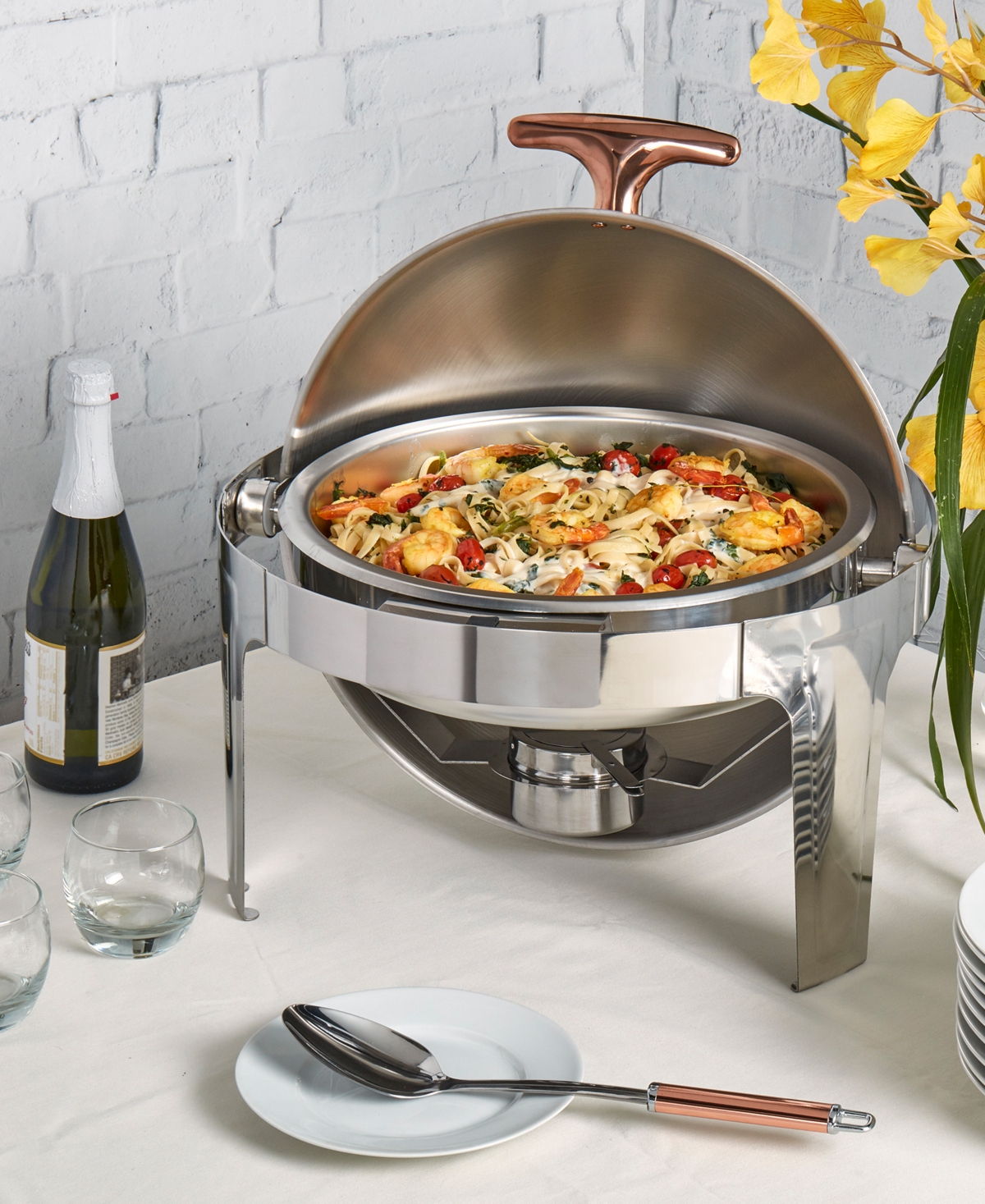 Denmark Celebrations By  6.3-qt. Stainless Steel Round Chafing Dish In Silver