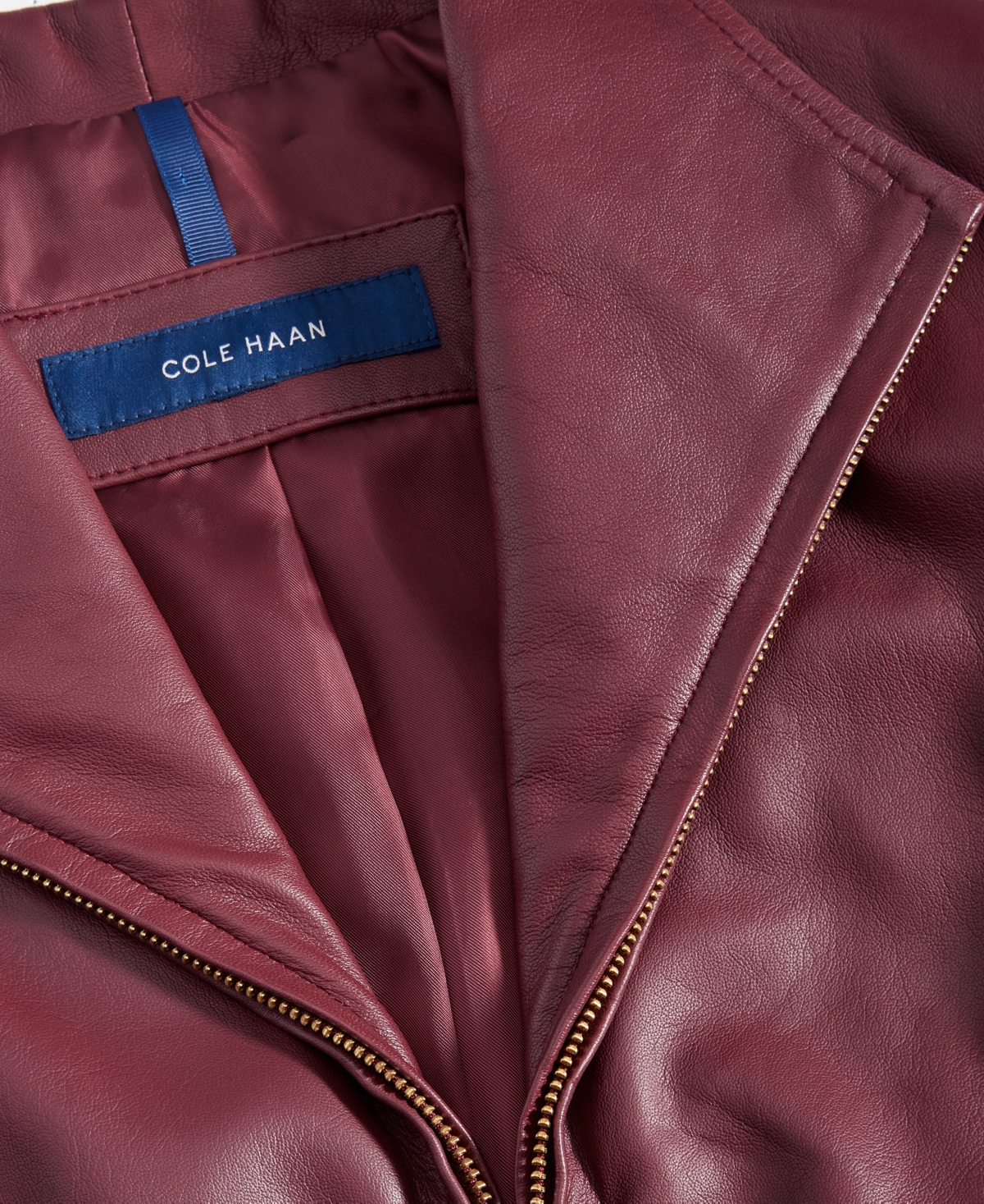 Cole Haan Womens Leather Coat