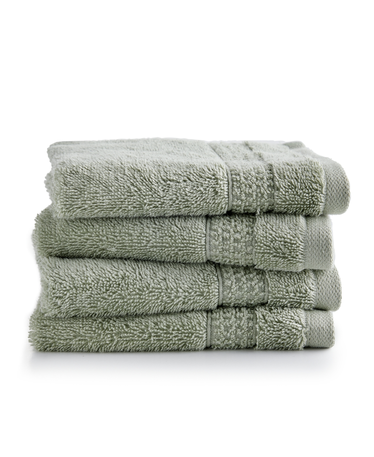 Oake Organic Cotton 4-pk. Washcloth, Exclusively At Macy's In Eucalyptus
