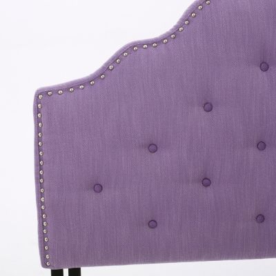 Streamdale Contemporary Button-Tufted Upholstered Headboard with Nailhead Accents