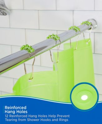 Medium Weight Peva Shower Curtain Liner and Beaded Roller Ring Set