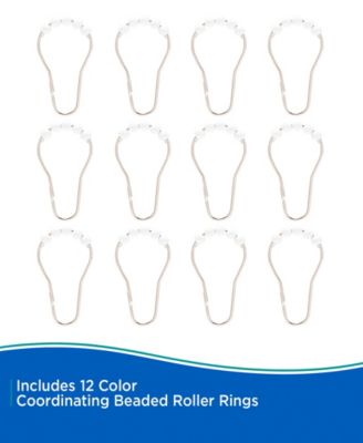 Medium Weight Peva Shower Curtain Liner and Beaded Roller Ring Set