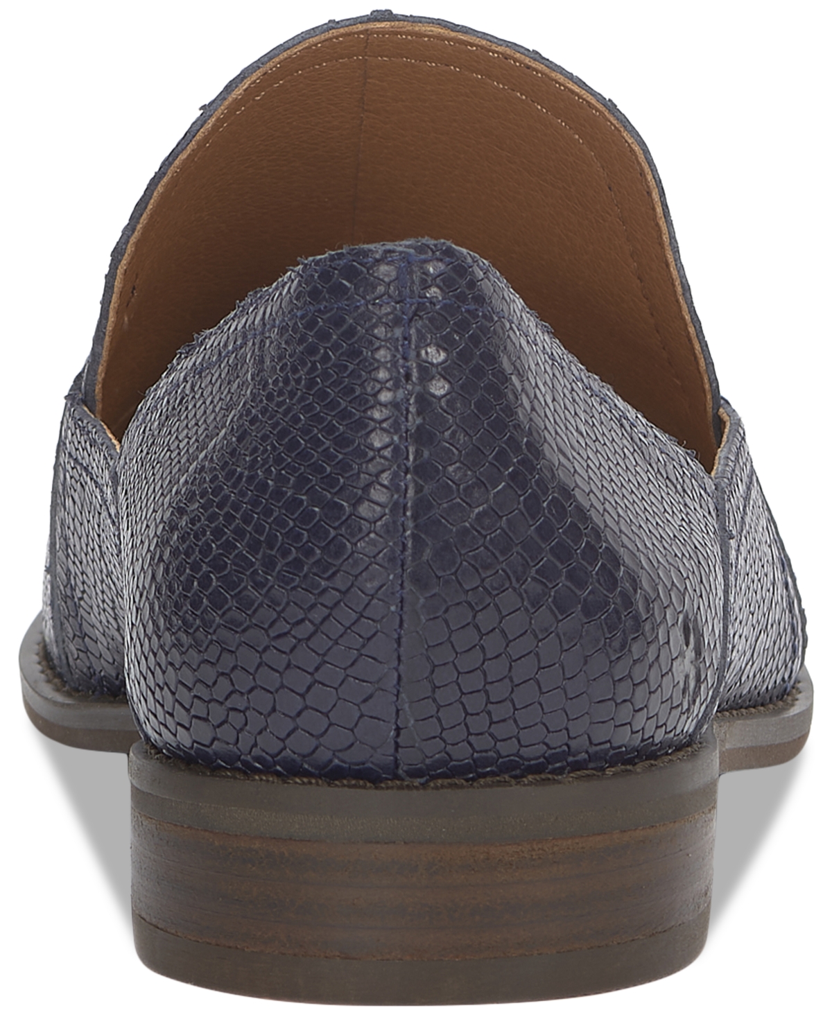 Shop Lucky Brand Women's Ellopy Cutout Flat Loafers In Navy Snakeskin Leather
