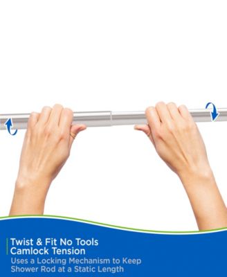 Twist Fit™ No Tools Decorative Shower Curtain Rod, 42-72"