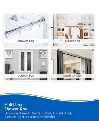 Twist Fit™ No Tools Decorative Shower Curtain Rod, 42-72"