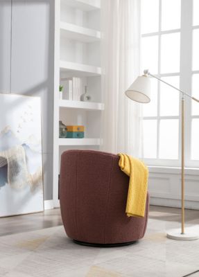 Streamdale Swivel Accent Barrel Chair with Metal Ring