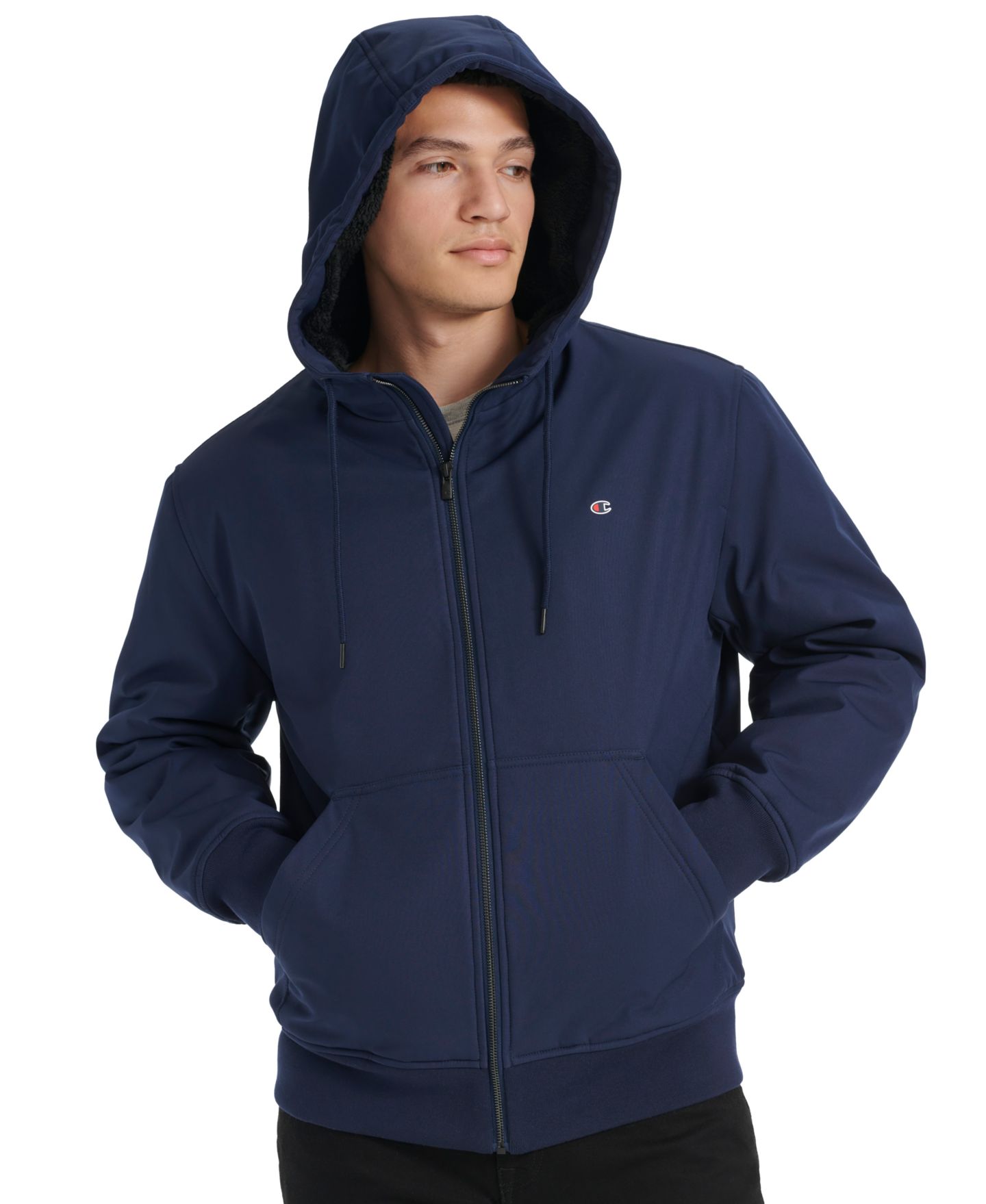 Мужская куртка Champion Sport Shell Hooded Zipper, цвет: Peacoat — фото 7