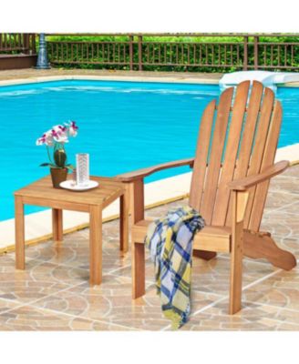 Acacia Wood Outdoor Adirondack Chair with Ergonomic Design