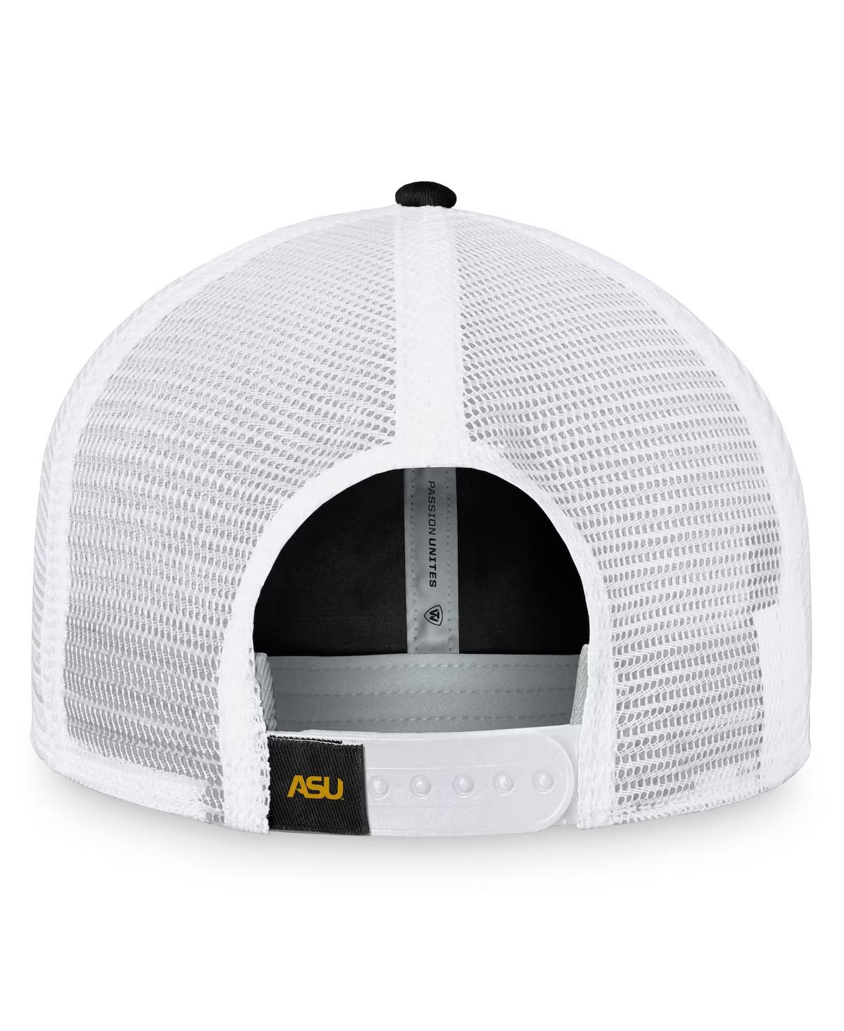 Top Of The World Women's Black/white Alabama State Hornets Charm Trucker Adjustable Hat In Black,white