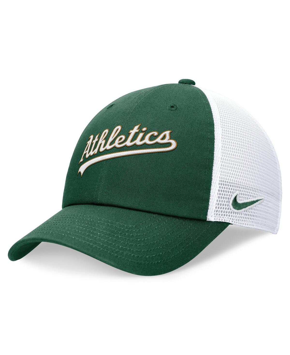 Nike Green Oakland Athletics Evergreen Wordmark Trucker Adjustable Hat In Green