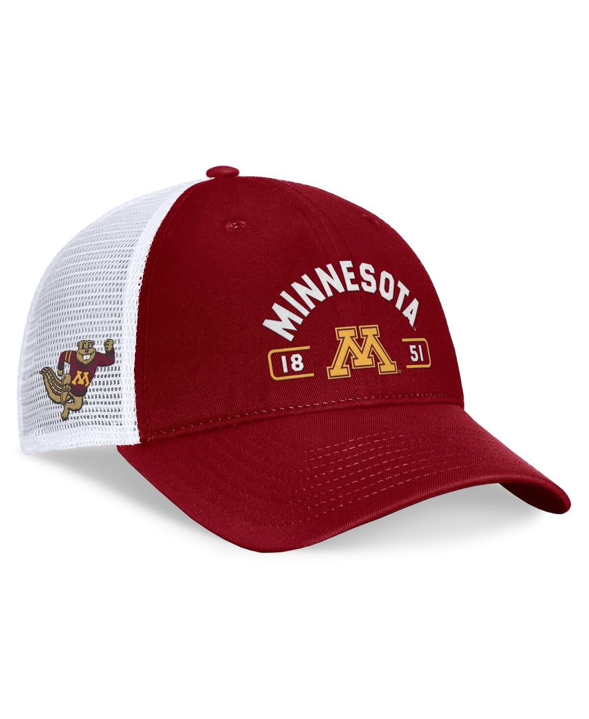 Men's Maroon/White Minnesota Golden Gophers Free Kick Trucker Adjustable Hat - Maroon, White