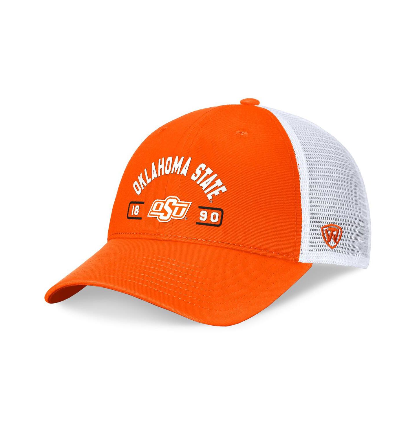 Мужская кепка Top of the World Orange/White Oklahoma State Cowboys Free Kick Trucker Adjustable Hat — фото 1