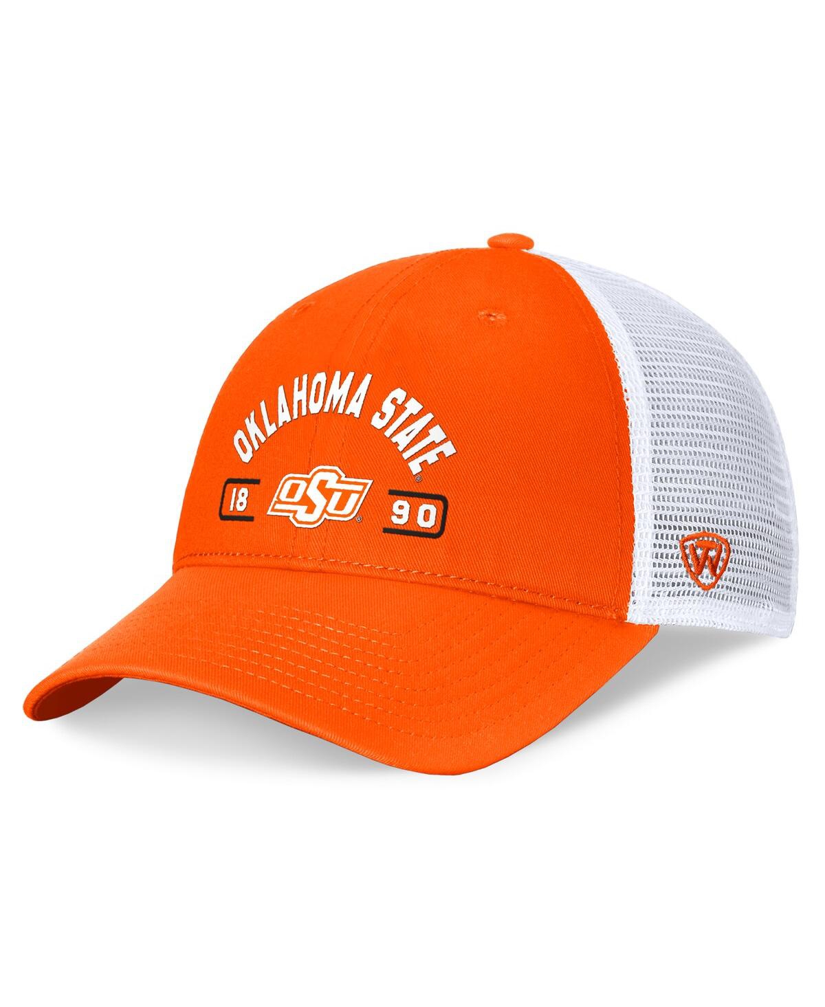 Men's Orange/White Oklahoma State Cowboys Free Kick Trucker Adjustable Hat - Orange, White