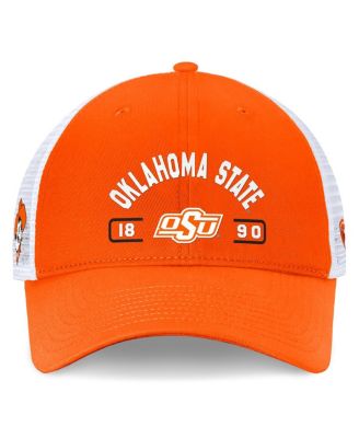 Men's Orange/White Oklahoma State Cowboys Free Kick Trucker Adjustable Hat