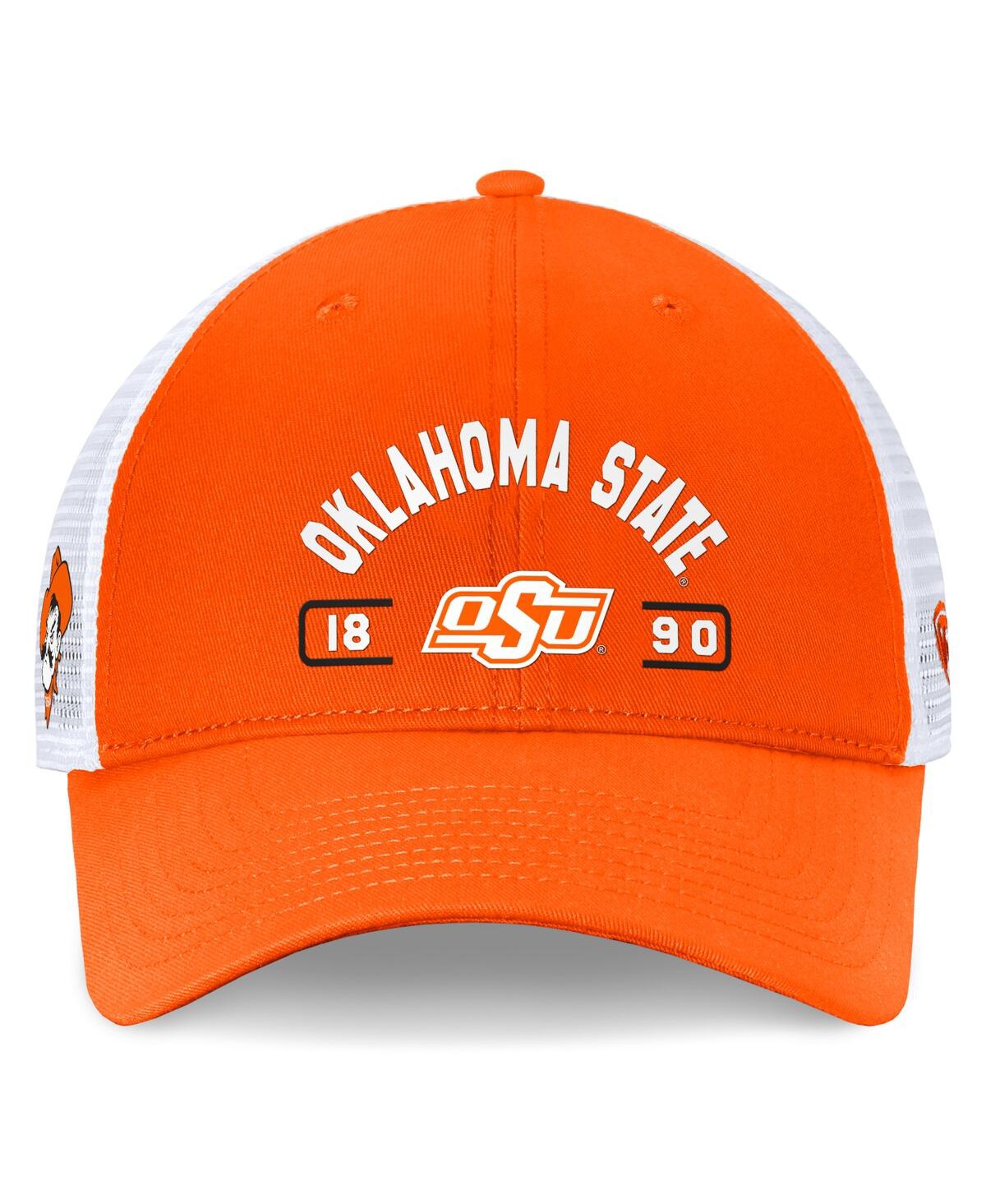Top Of The World Men's Orange/white Oklahoma State Cowboys Free Kick Trucker Adjustable Hat In Orange,white