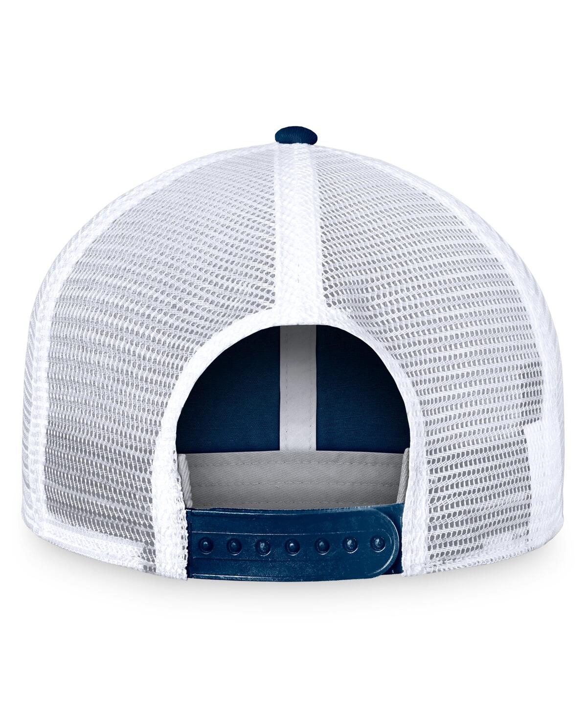 Fanatics Men's Deep Sea Blue/white Seattle Kraken Free Kick Trucker Adjustable Hat In Navy,white
