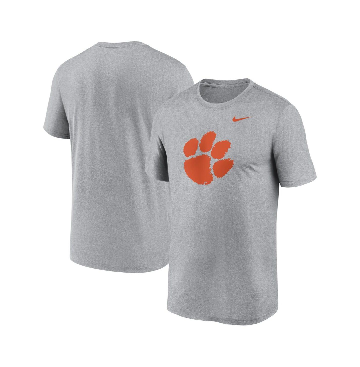 Мужская футболка Nike Heather Gray Clemson Tigers Primetime Legend Logo — фото 1