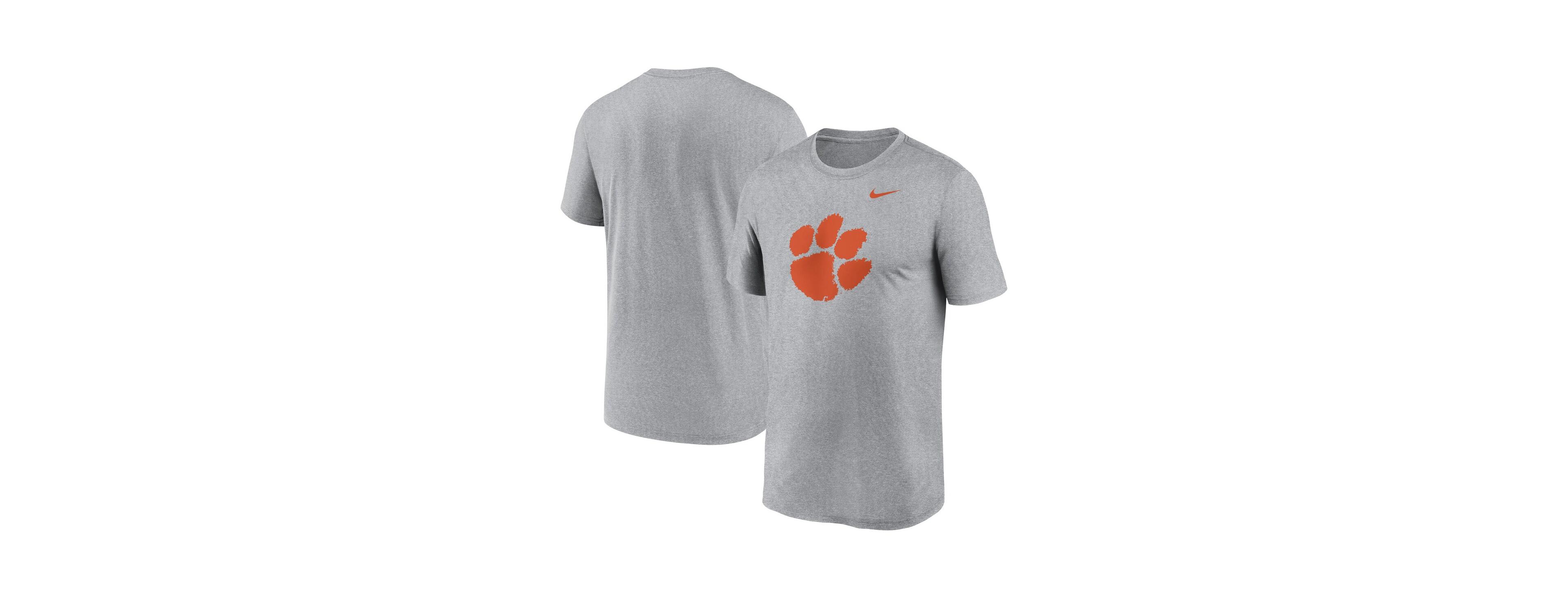 Nike Men's Heather Gray Clemson Tigers Primetime Legend Logo T-Shirt