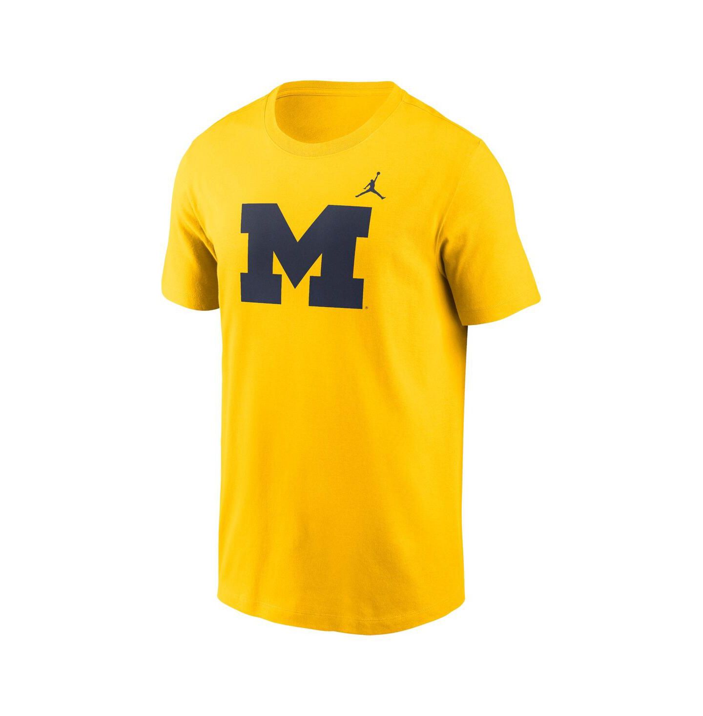 Мужская футболка Jordan Michigan Wolverines Primetime Evergreen Logo, цвет: Жёлтый — фото 3