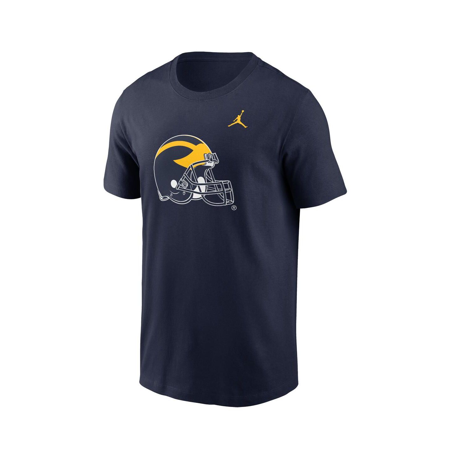 Мужская футболка Jordan Michigan Wolverines Primetime Evergreen Alternate Logo, цвет: Тёмно-синий — фото 3