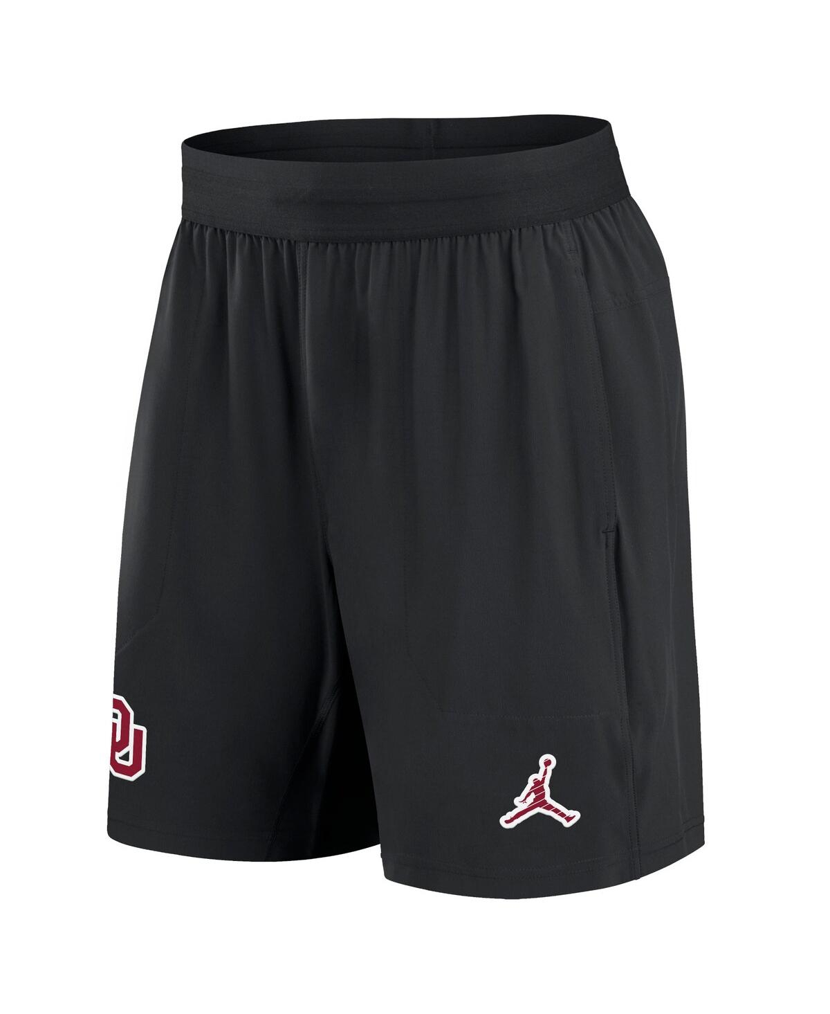 JORDAN MEN'S BLACK OKLAHOMA SOONERS 2024 SIDELINE PERFORMANCE SHORTS 