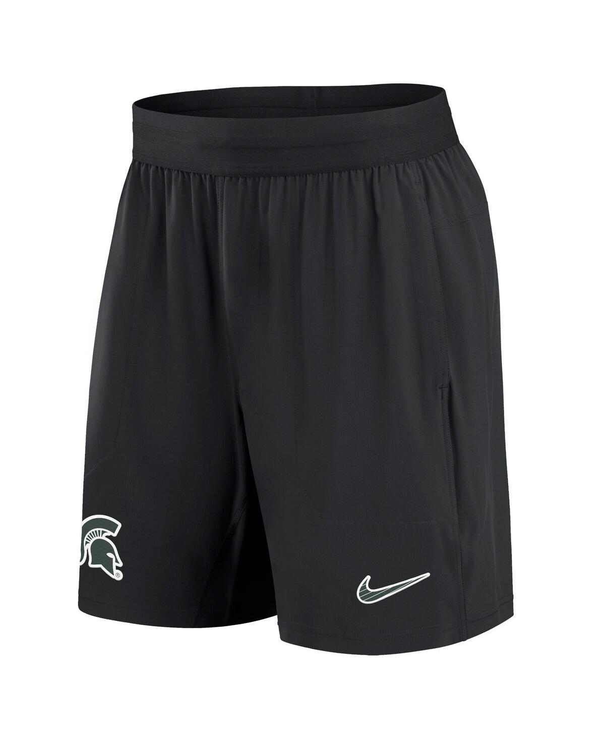 Nike Men'sMichigan State Spartans 2024 Sideline Performance Shorts - Black, Green