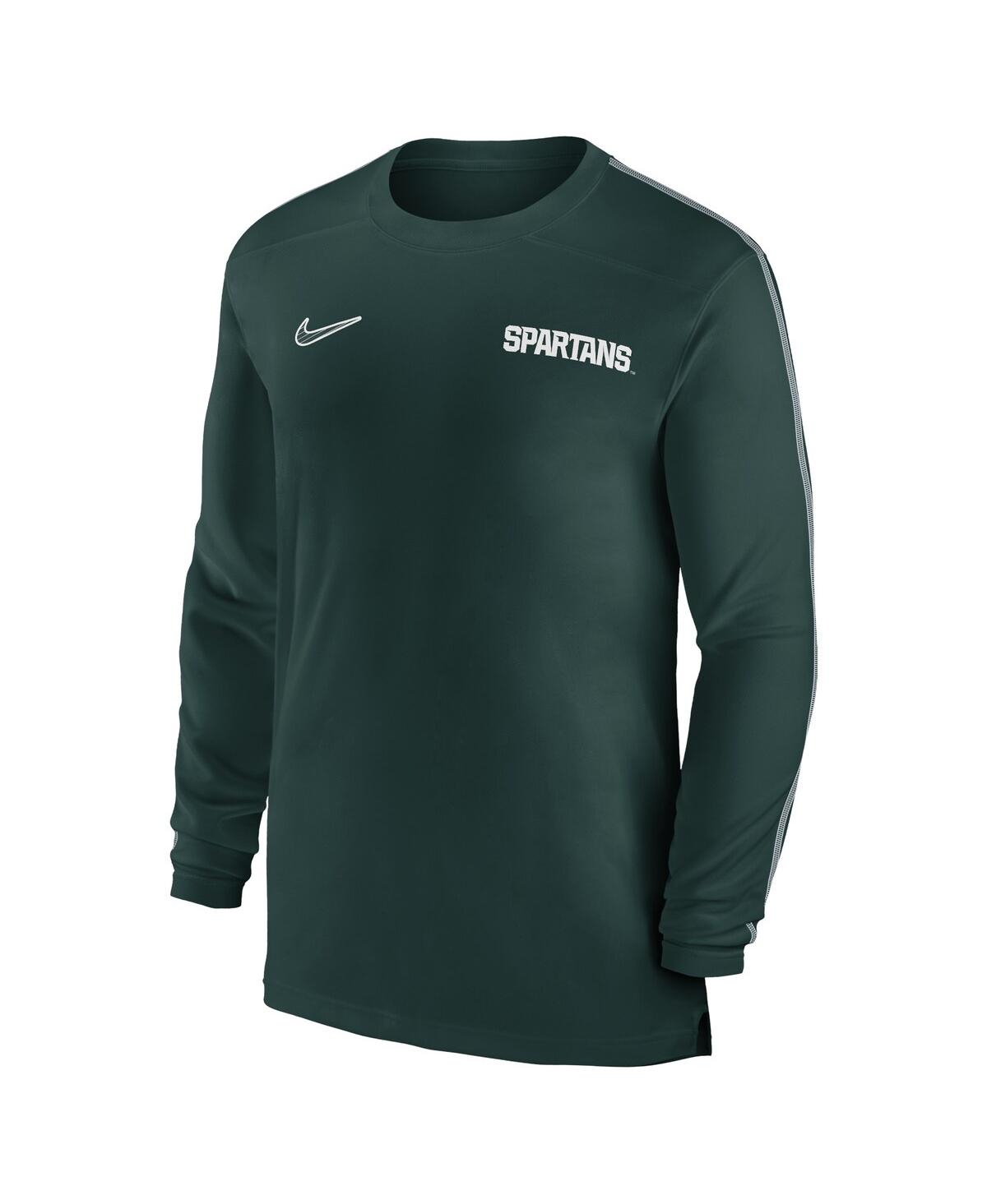 Nike Men's Michigan State Spartans 2024 Sideline Coach Uv Performance Long Sleeve T-Shirt - White