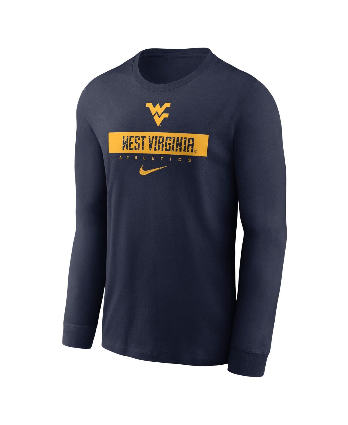 Nike Men'sWest Virginia Mountaineers 2024 Sideline Legend Performance Long Sleeve T-Shirt - Navy