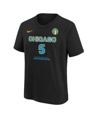 Big Boys and Girls Angel Reese Black Chicago Sky 2024 WNBA Draft Name Number T-Shirt