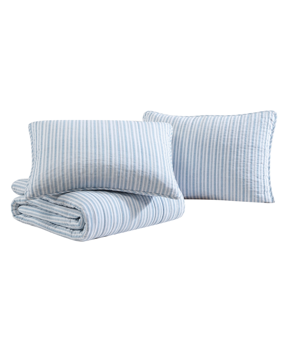 Nautica Coleridge Stripe Reversible 2 Piece Quilt Set, Twin In Light Blue