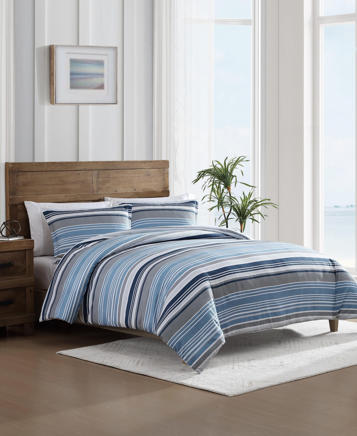 Nautica Closeout!  Bradlee 3 Piece Comforter Set, King In Grey,blue