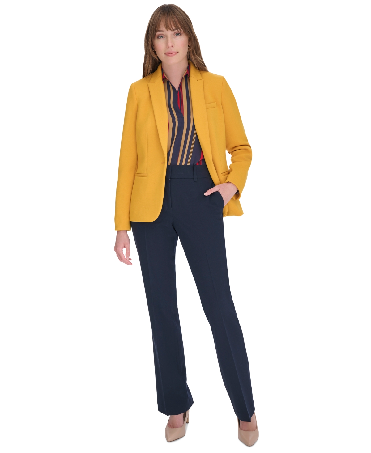 Tommy Hilfiger Women's One-button Blazer In Yellow