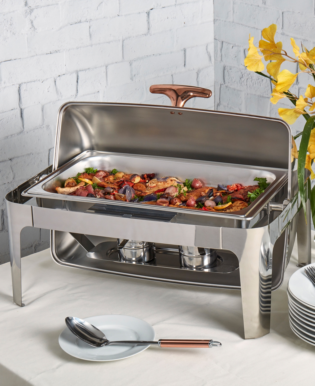 Denmark Celebrations By  9.5-qt. Stainless Steel Rectangular Chafing Dish In Silver