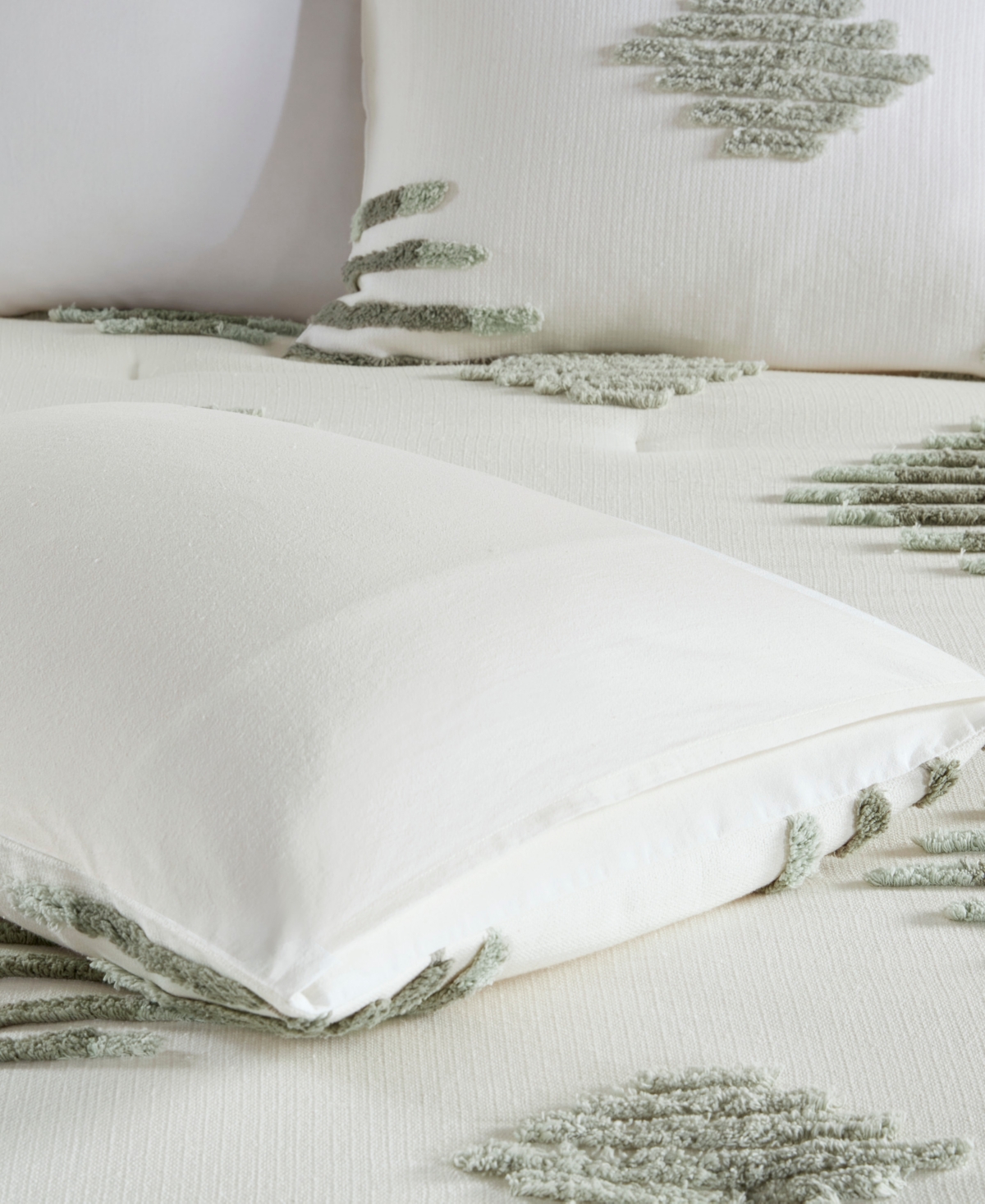 Ink+ivy Tahli Tufted Chenille 3-pc. Duvet Cover Set, King/california King In Green,ivory