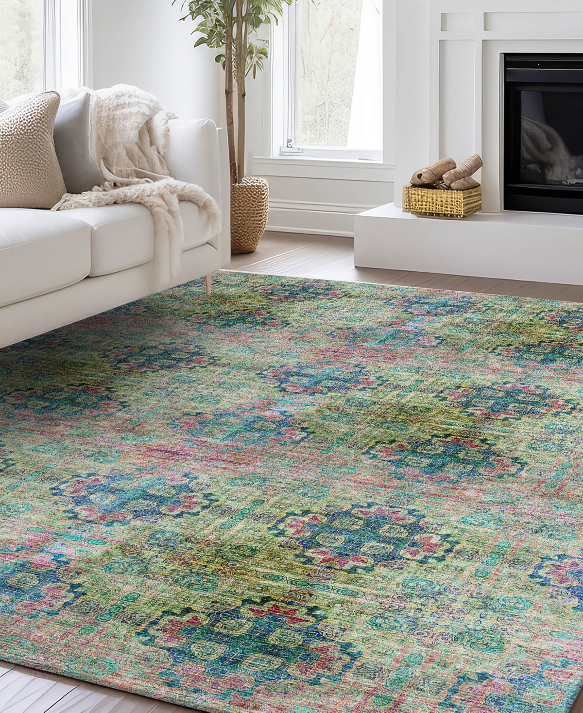 Dalyn Trevi Washable Tv16 2'6"x3'10" Area Rug In Green