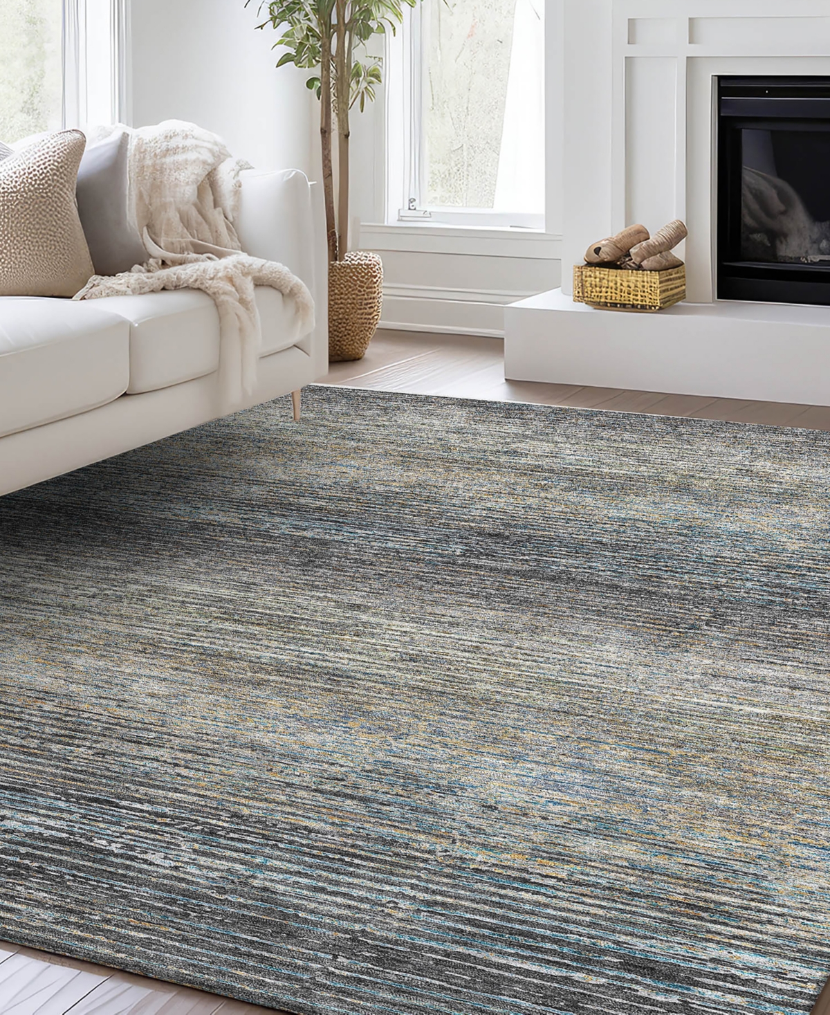 Dalyn Trevi Washable Tv1 8'x10' Area Rug In Slate