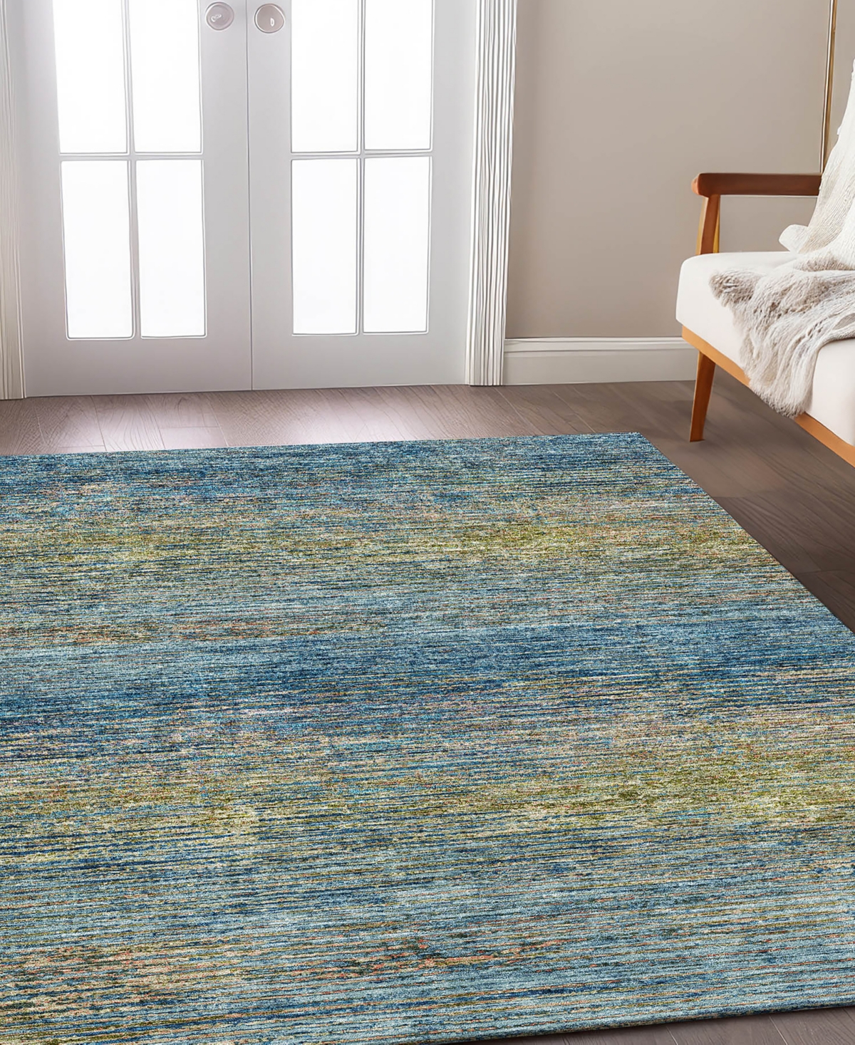 Dalyn Trevi Washable Tv1 8'x10' Area Rug In Denim