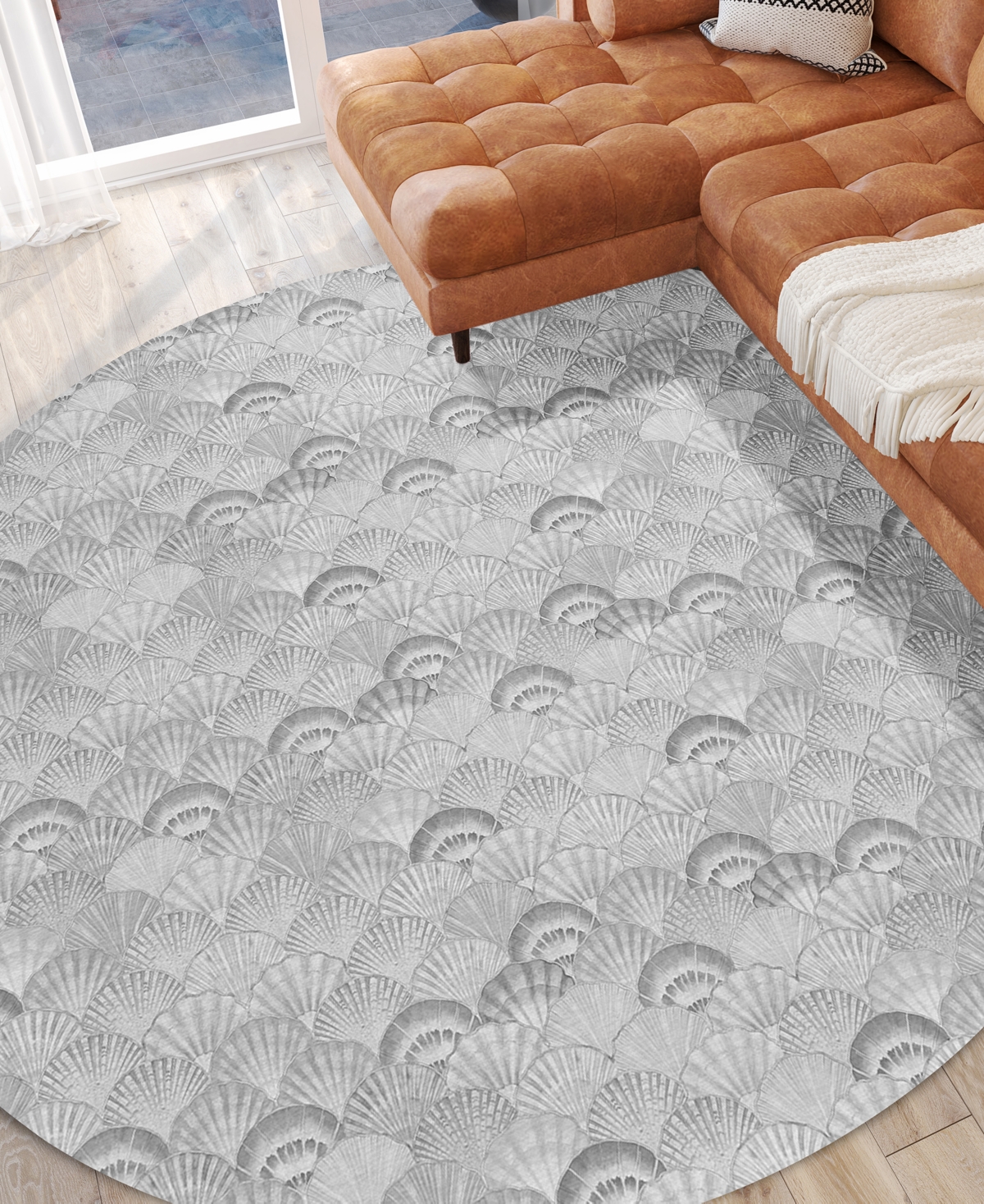 Dalyn Seabreeze Sz2 8'x8' Round Area Rug In Silver